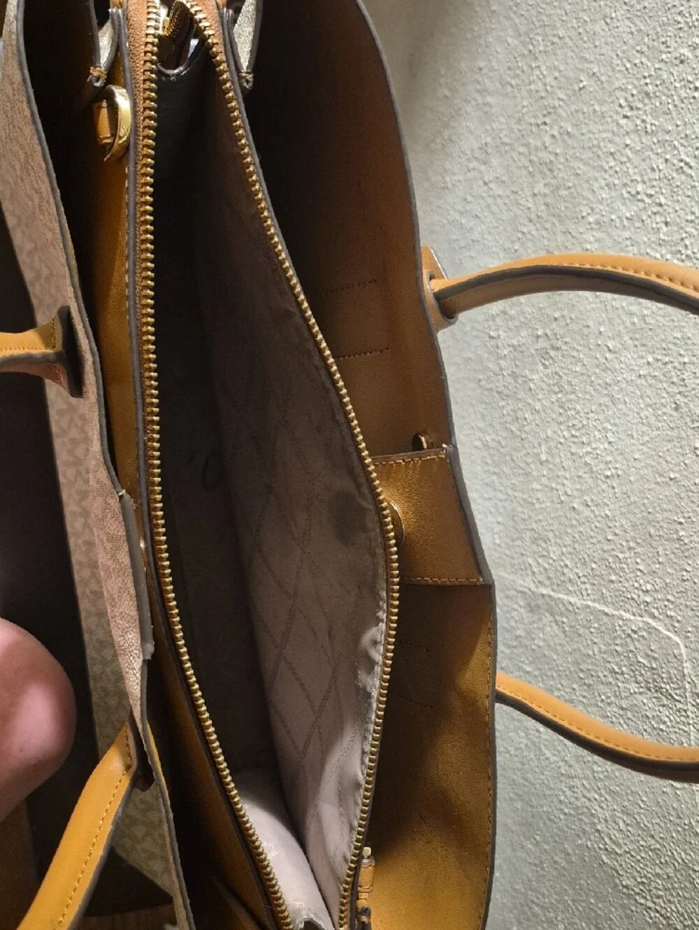 Michael Kors Cream and Tan Signature Tote